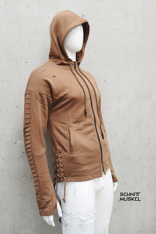 Hoodiejacke sand, Hoodiejacke ocker, Dunestyle, Burningmanoutfit, altwear