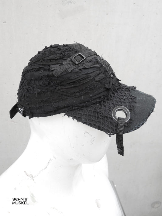 Gothicbaseballcap, darkwear, darkavantgarde, postapokalyptische Mütze, technostyle cap, Gothiccap, Gothicschiebermütze