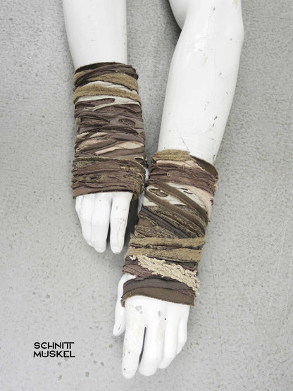 Armstulpen dune, armwarmer sand, armwarmer dune, dunestyle, burningman accessoire, postapokalyptische Armsrulpen, mad max style