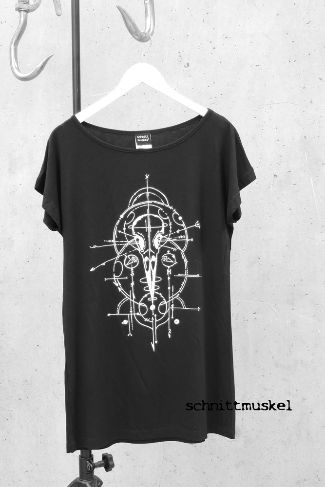 T-Shirt mit Vogelschädel, Skedelbird, Birdskullshirt, witchy shirt, witchcraft Shirt, Gothic Shirt