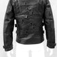 aussergewöhnliche Bikerjacke, Lederjacke Unikat, Unikatjacke, Gothicjacke, Gothiclederjacke, Bikerjacke, Jacke Mad Max, Jacke schnittmuskel, Jacke Denim schwarz