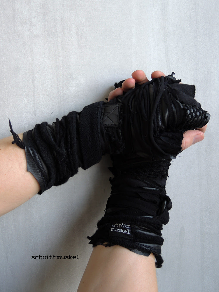 fingerlose Handschuhe, darkavantgarde Handschuhe, postapokalyptische Mode