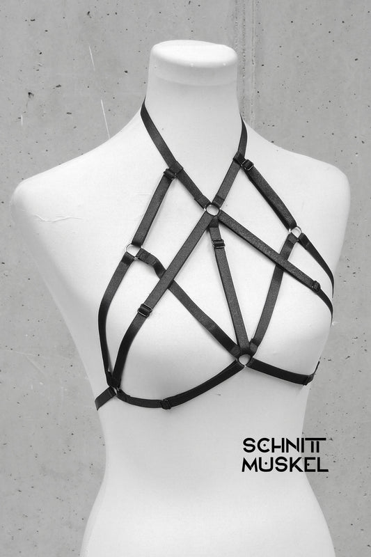 Harness, Harnessbh, Sexylingerie, Gothicharness, verstellbarer Harness