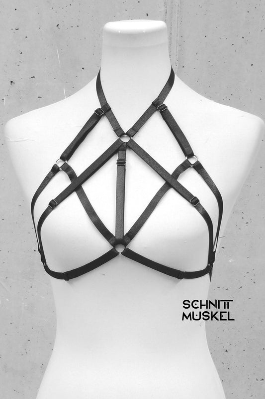 Harness, Harnessbh, Sexylingerie, Gothicharness, verstellbarer Harness