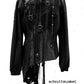 dark avantgarde, destroyed lange Jacke, asymmetrische Jacke, asymmetrische Biker Jacke, Gothicmode