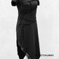 dark avantgarde Kleid, Gothickleid, Streetgoth, T-Shirtkleid schwarz, Gothicmode, asmmyetrisches Kleid, postapokalyptisches Kleid