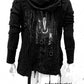 Gothicjacke, Gothichemd. dark avantgarde Mode, Paganstyle, Paganbekleidung, Jacke mit Rabenschädel, Vogelschädel, Bandoutfit