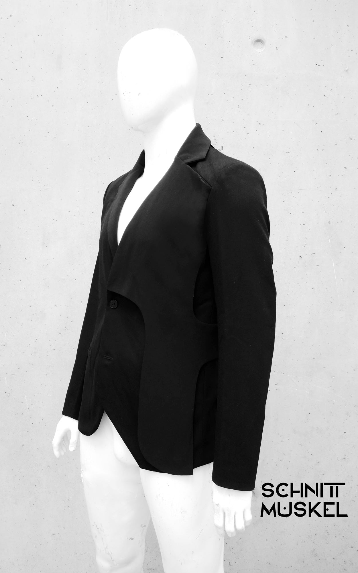 Darkavantgarde, darkwear, Gothicjackett, asymmetrisches Jackett, techwear Jackett, Cyberjackett, deconstructed jacket, Harness Jackett, Gothicmode für Männer