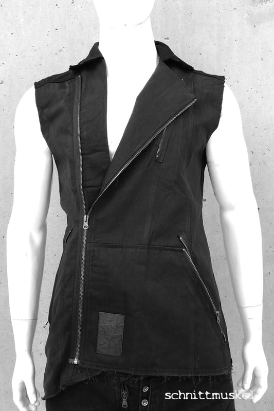 Weste, Weste asymmetrisch, Weste darkavantgarde, Weste Gothic, Weste streetsyle, Gothickleidung für Männer, darkavantgarde germany