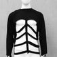 Ribcage Sweater, Ribcage Pullover, Pullover mit cut outs, Gothicpullover, darkwear, darkcyber, Handgemacht in unserem Atelier in Karlsruhe, Unisex