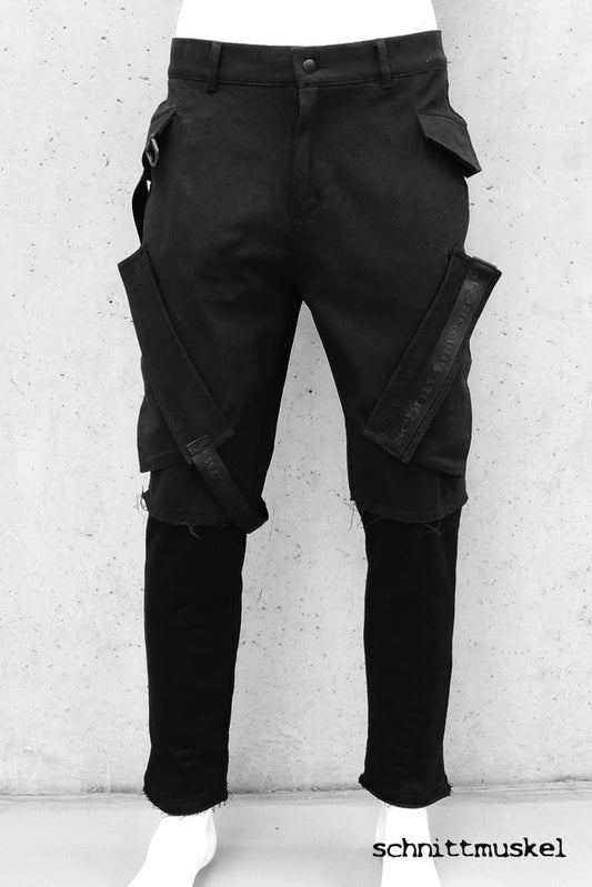 Ninjahose, Urbanninja, Gothichose, schwarze Hose, Gothickleidung für Männer, Darkavantgarde Hose