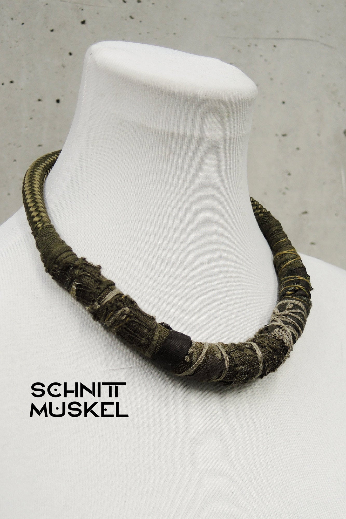 Halsschmuck tribal, tribalschmuck, Waldelfenhalsschmuck, textiler Halsschmuck, Textilschmuck, Goaschmuck