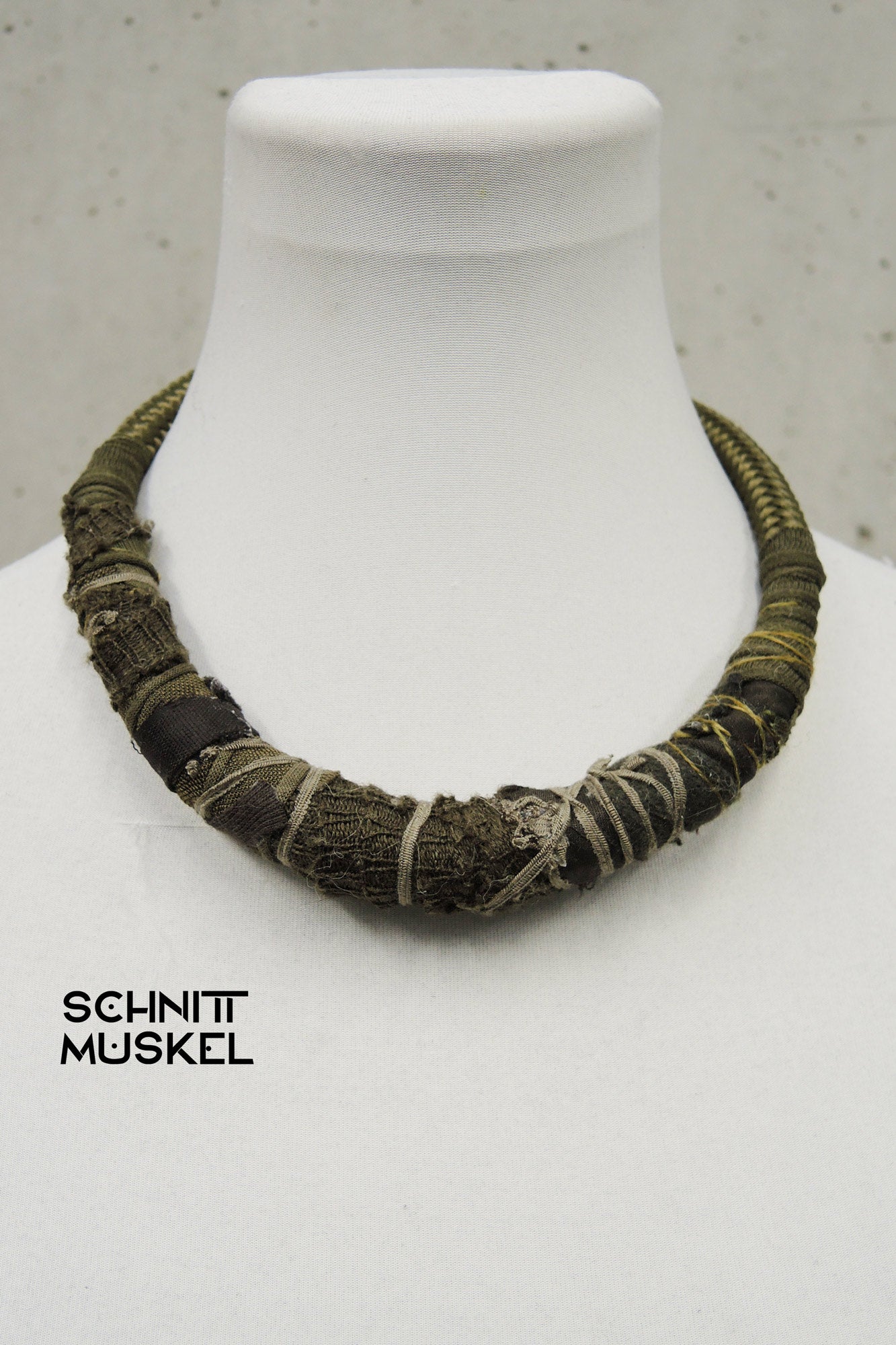 Halsschmuck tribal, tribalschmuck, Waldelfenhalsschmuck, textiler Halsschmuck, Textilschmuck, Goaschmuck 