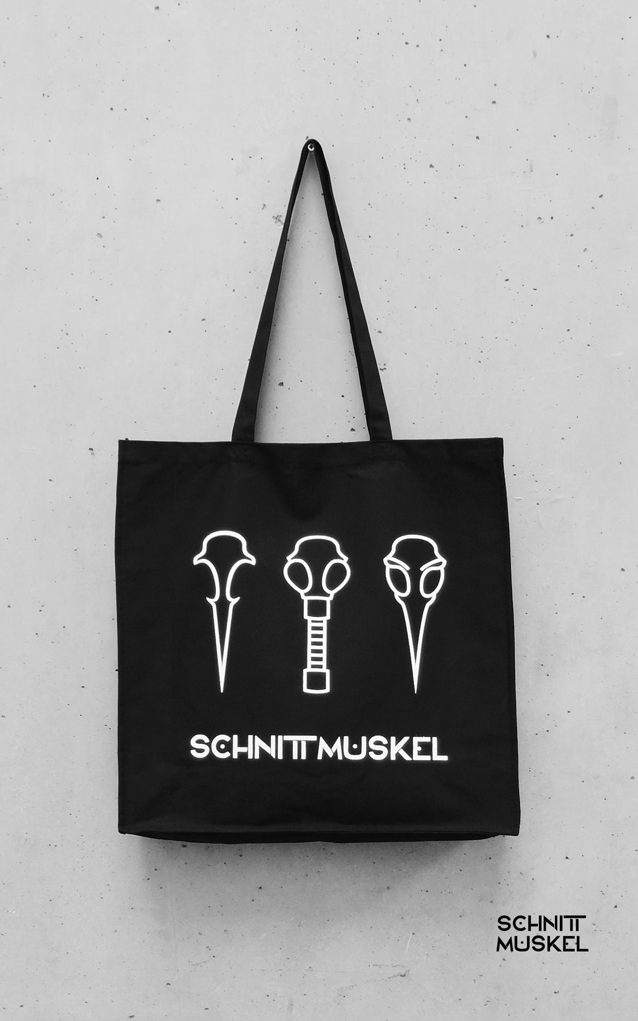 schnittmuskel Tasche, Schnittmusketasche, Schnittmuskel Merch, Schnittmuskel Fanartikel, Darkwear, Gothicfashion , Gothictasche, Darkcyberfashion