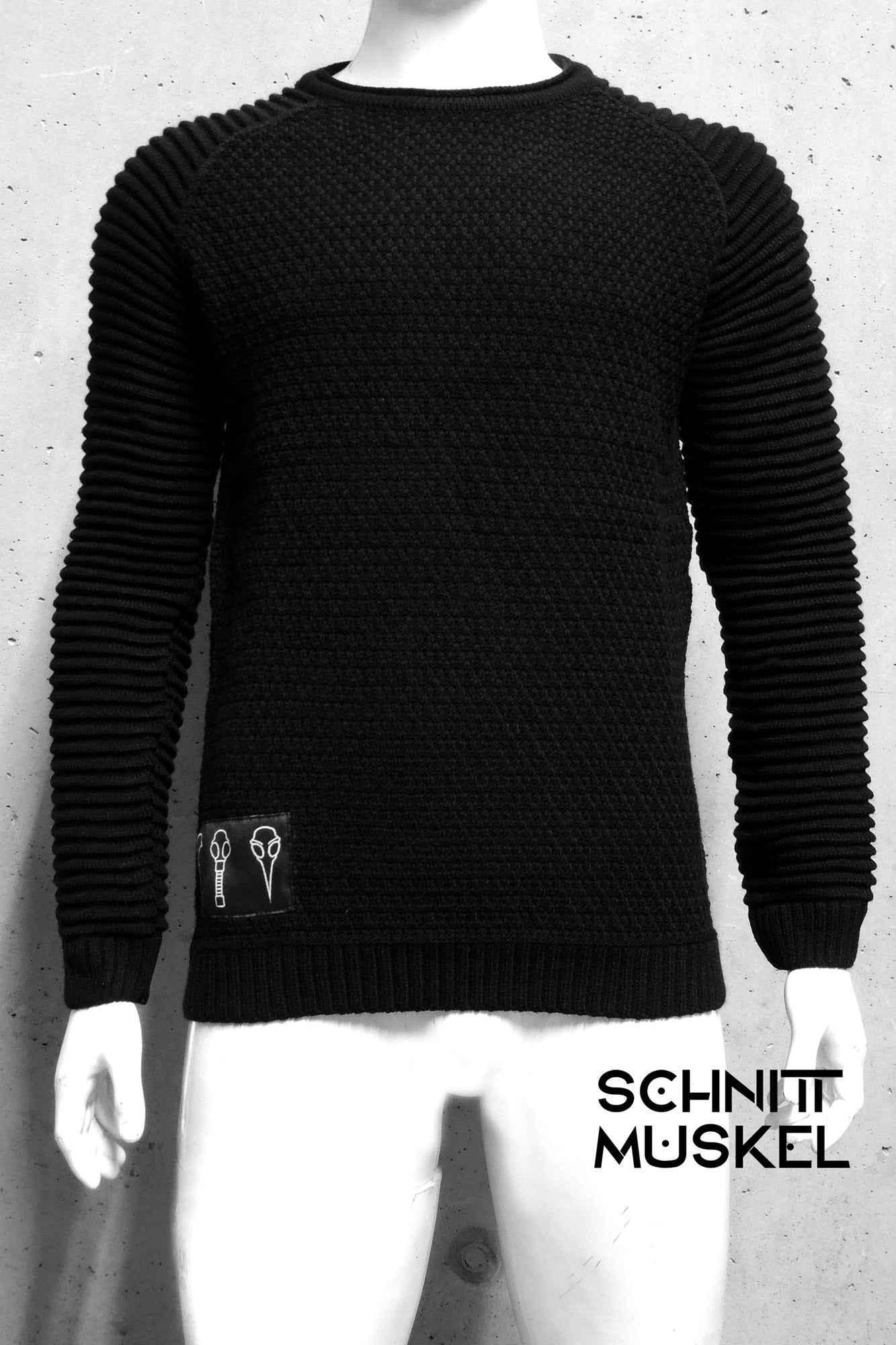 darkavanatgrade Pullover, Gothicpullover, schwarzer Herrenpullover im Rüstungsstil, Cosplaypullover,  darkwear, 