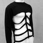 Ribcage Sweater, Ribcage Pullover, Pullover mit cut outs, Gothicpullover, darkwear, darkcyber, Handgemacht in unserem Atelier in Karlsruhe, Unisex