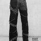 patchwork Jeans, upcycling jeans, Gothicjeans, Gothicmode für Männer, postapokalyptische Mode, Cyberjeans, Cyberhose, Hose mit Gurten, aussergewöhnliche Jeans