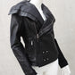 darkavantgarde Jacke, Gothiclederjacke, darkavantgarde Lederjacke, darkstyle fashion, aussergewöhnliche Lederjacke, Damenlederjacke schwarz