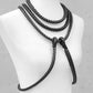Harness, schwarzer Harness, fetisch Harness, modischer Harness, Gothickleidung, dark avantgarde, dark avantgarde accessoire