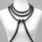 Harness, schwarzer Harness, fetisch Harness, modischer Harness, Gothickleidung, dark avantgarde, dark avantgarde accessoire