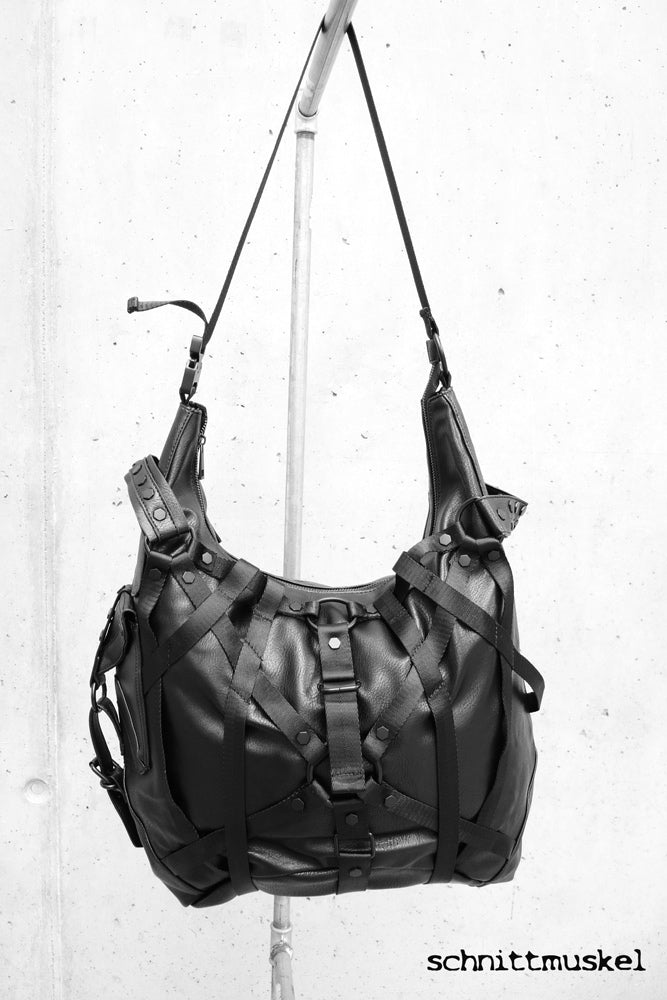 grosse Tasche, Umhängetasche, Gothictasche, darkavantgardebag, ninjatasche, gothicbag, darkwear, Tasche schwarz gross, Umhängetasche,