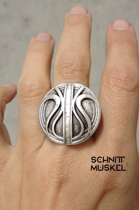 nicht allergener Schmuck, Ring Jugendstil, Ring Artdeco, Modeschmuck art deco