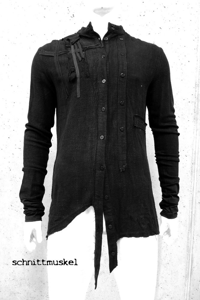 Hemdjacke, Gothicjacke, dark avantgarde Jacke, dark avantgarde Mode, Gothic Mode, Gothichemd, Hemd mit Aufnäher