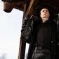 aussergewöhnliche Bikerjacke, Lederjacke Unikat, Unikatjacke, Gothicjacke, Gothiclederjacke, Bikerjacke, Jacke Mad Max, Jacke schnittmuskel, Jacke Denim schwarz