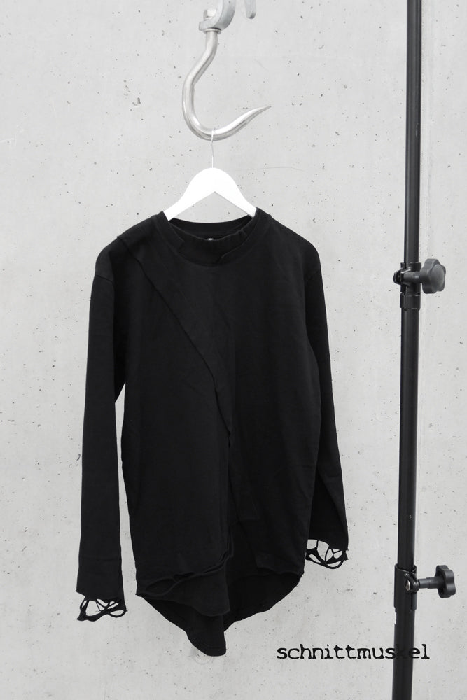 darkwear, dark avantgarde Pullover, black Streetwear, Streetgoth Sweater, destroyed sweater, Gothicpullover