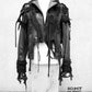 postapokalyptische Jacke, Gothicjacke, darkwear, darkavantgarde, darkcyber, Unikatjacke, schwarze Lederjacke Unikat, Bikerjacke für Damen, destroyed jacket
